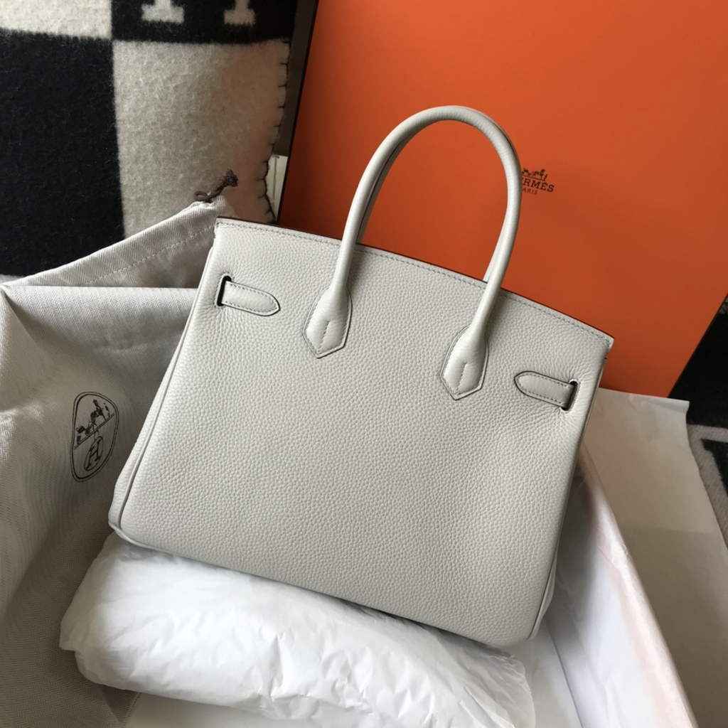 Hermès Birkin 30cm Light gray Togo Gold Hardware