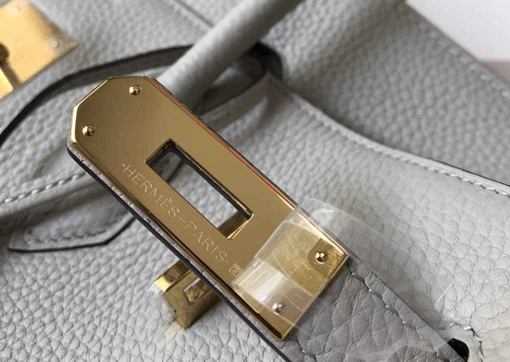 Hermès Birkin 30cm Light gray Togo Gold Hardware