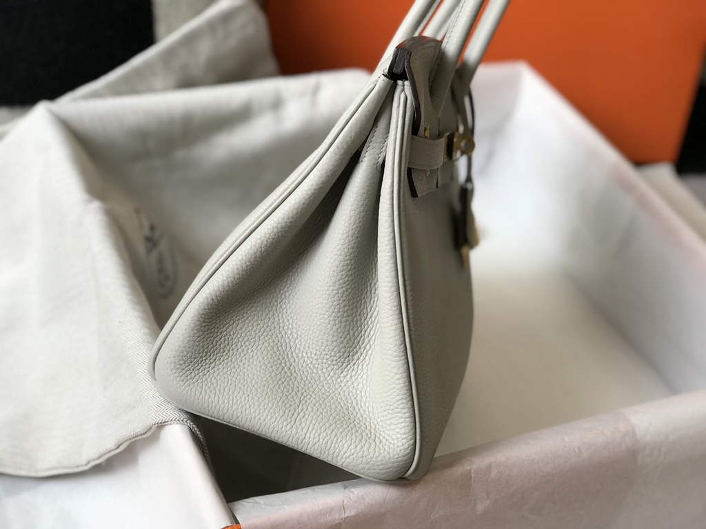 Hermès Birkin 30cm Light gray Togo Gold Hardware