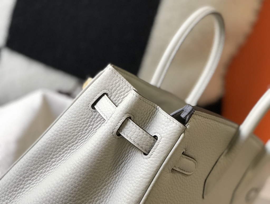 Hermès Birkin 30cm Light gray Togo Gold Hardware