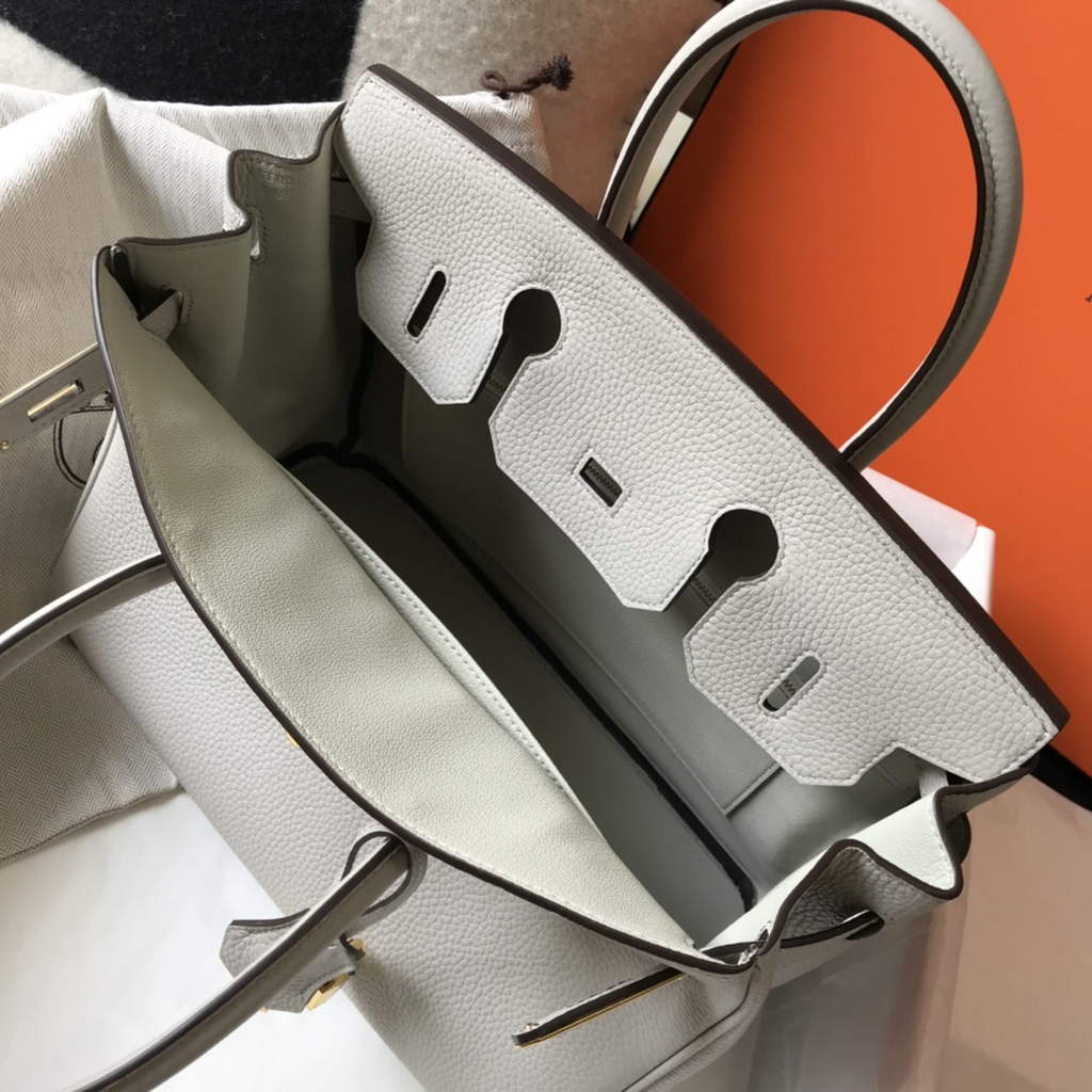 Hermès Birkin 30cm Light gray Togo Gold Hardware