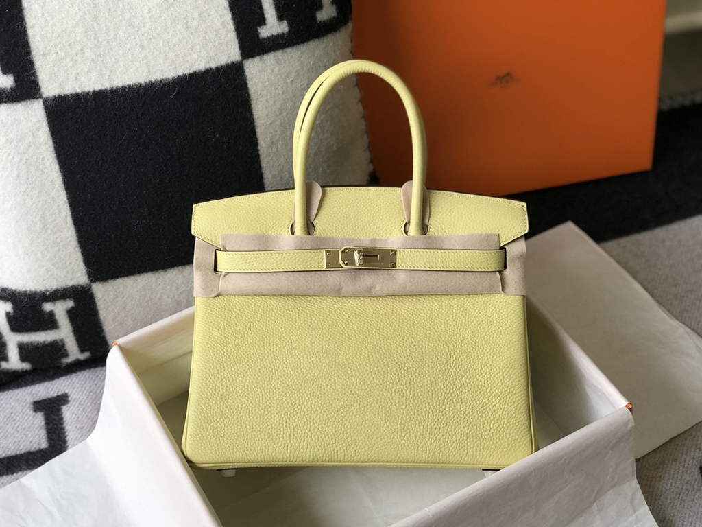 Hermès Birkin 30cm lemon yellow Togo Gold Hardware