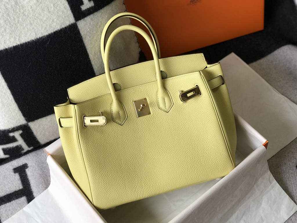 Hermès Birkin 30cm lemon yellow Togo Gold Hardware