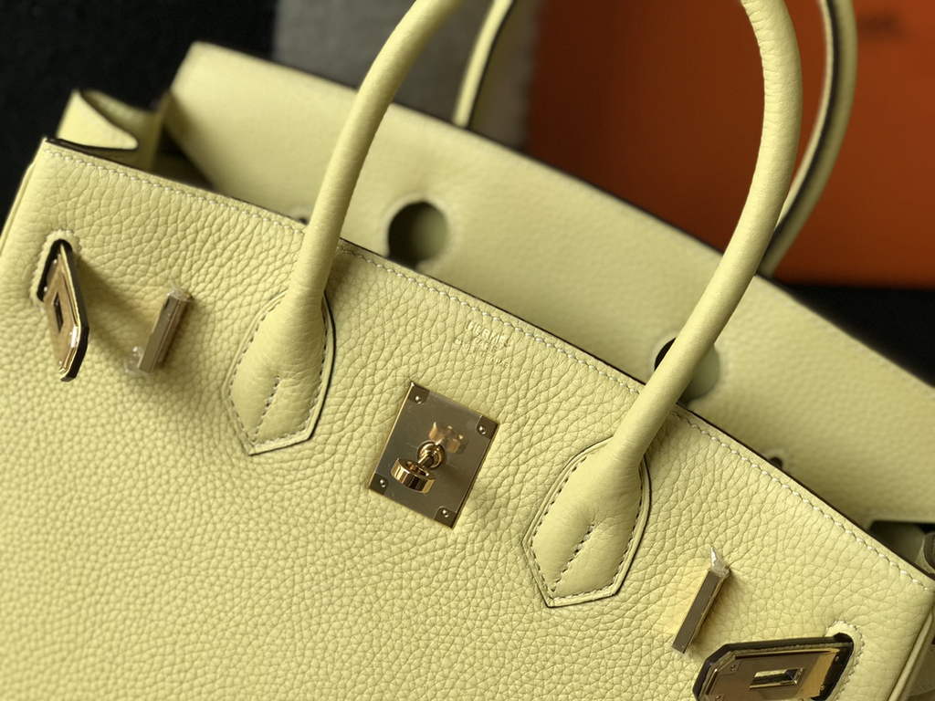 Hermès Birkin 30cm lemon yellow Togo Gold Hardware