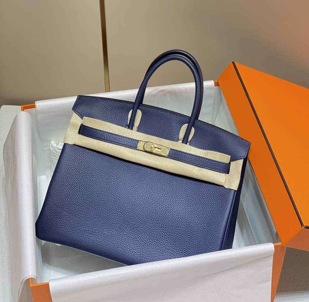 Hermès Birkin 30cm navy blue Togo Gold Hardware