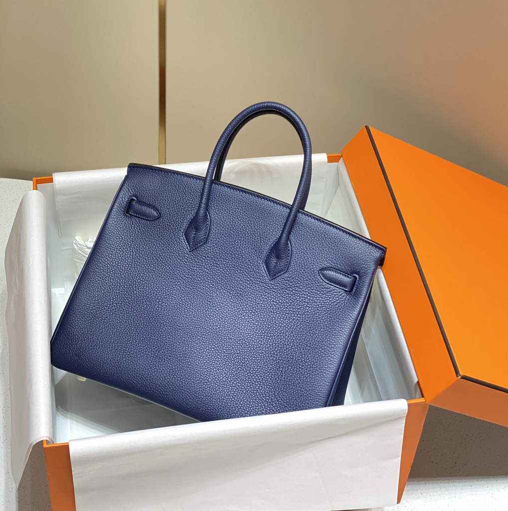 Hermès Birkin 30cm navy blue Togo Gold Hardware