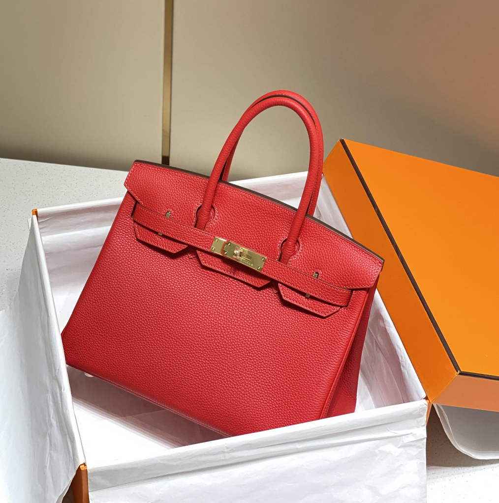 Hermès Birkin 30cm red Togo Gold Hardware