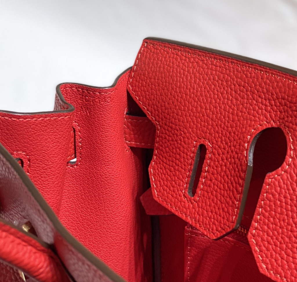 Hermès Birkin 30cm red Togo Gold Hardware