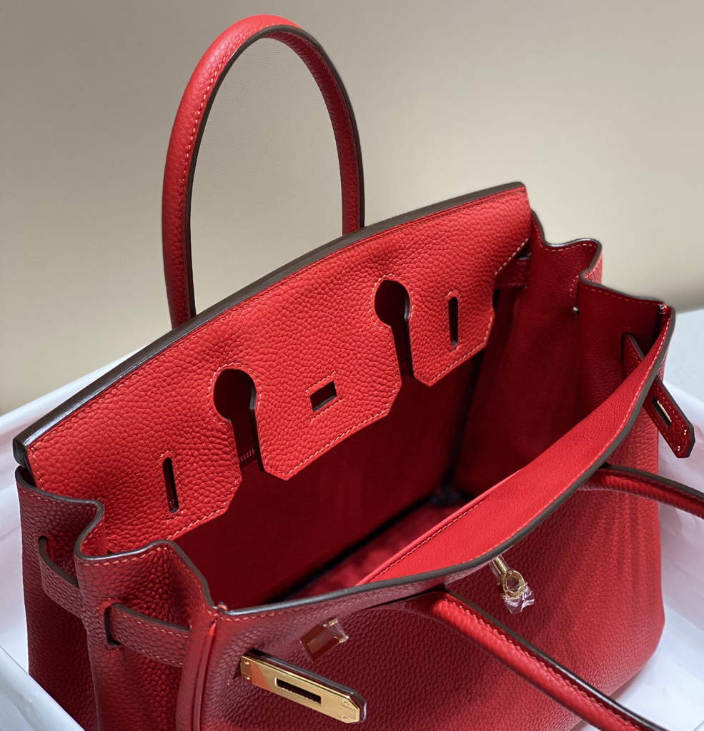 Hermès Birkin 30cm red Togo Gold Hardware