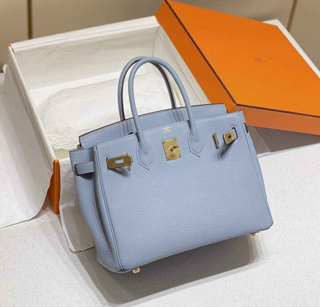 Hermès Birkin 30cm light blue Togo Gold Hardware