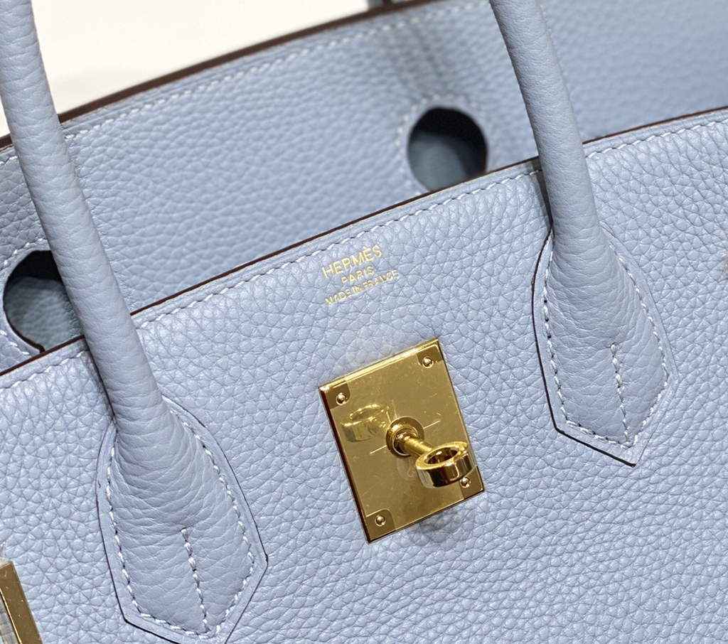 Hermès Birkin 30cm light blue Togo Gold Hardware