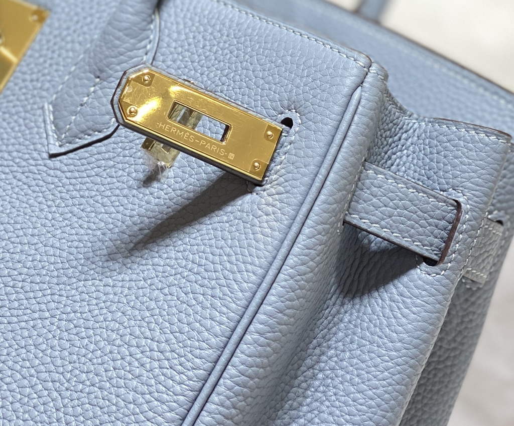 Hermès Birkin 30cm light blue Togo Gold Hardware
