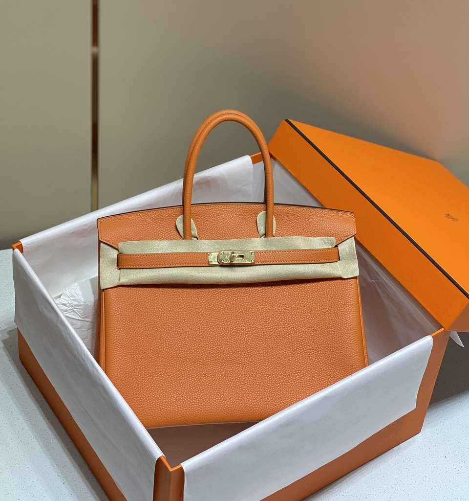 Hermès Birkin 30cm orange Togo Gold Hardware