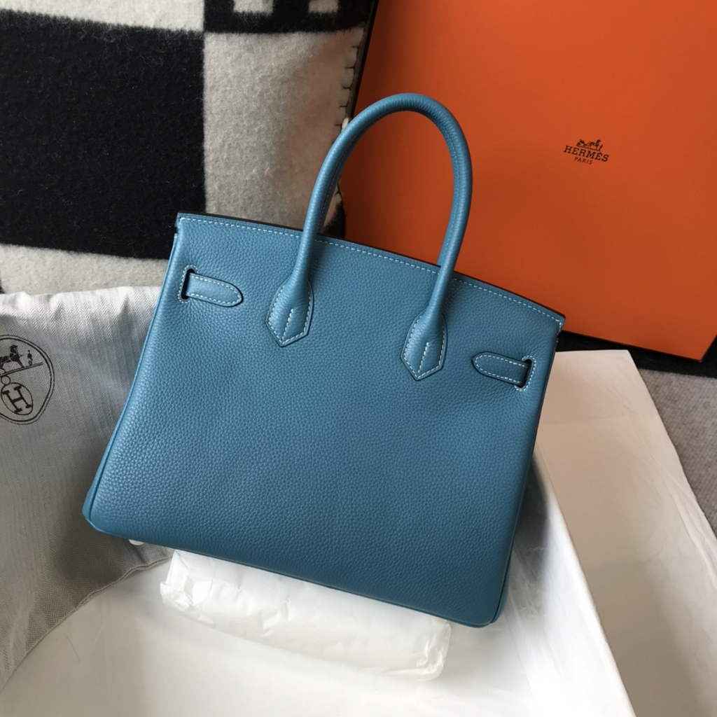 Hermès Birkin 30cm Blue Togo Gold Hardware
