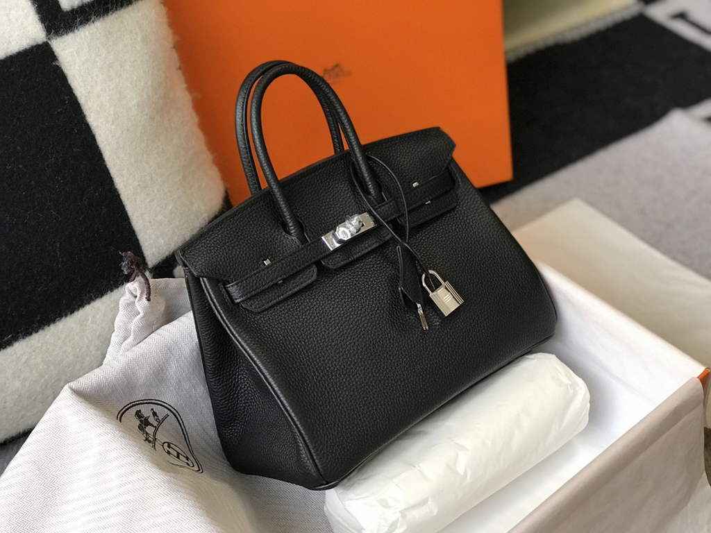 Hermès Birkin 30cm Black Togo Silver Hardware