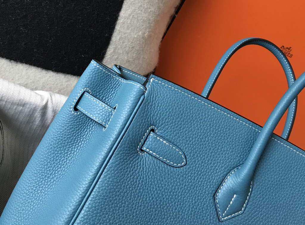 Hermès Birkin 30cm Blue Togo Gold Hardware