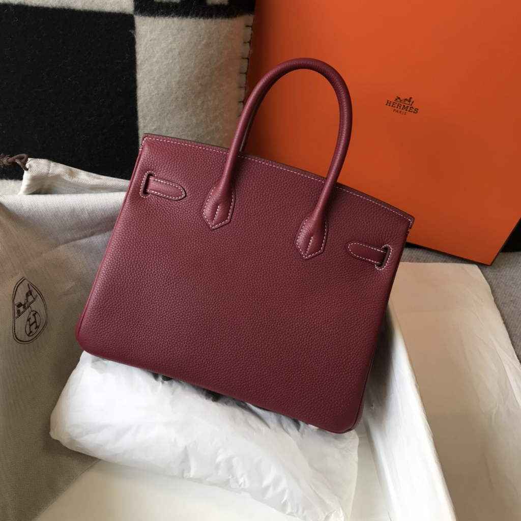 Hermès Birkin 30cm wine red Togo gold Hardware