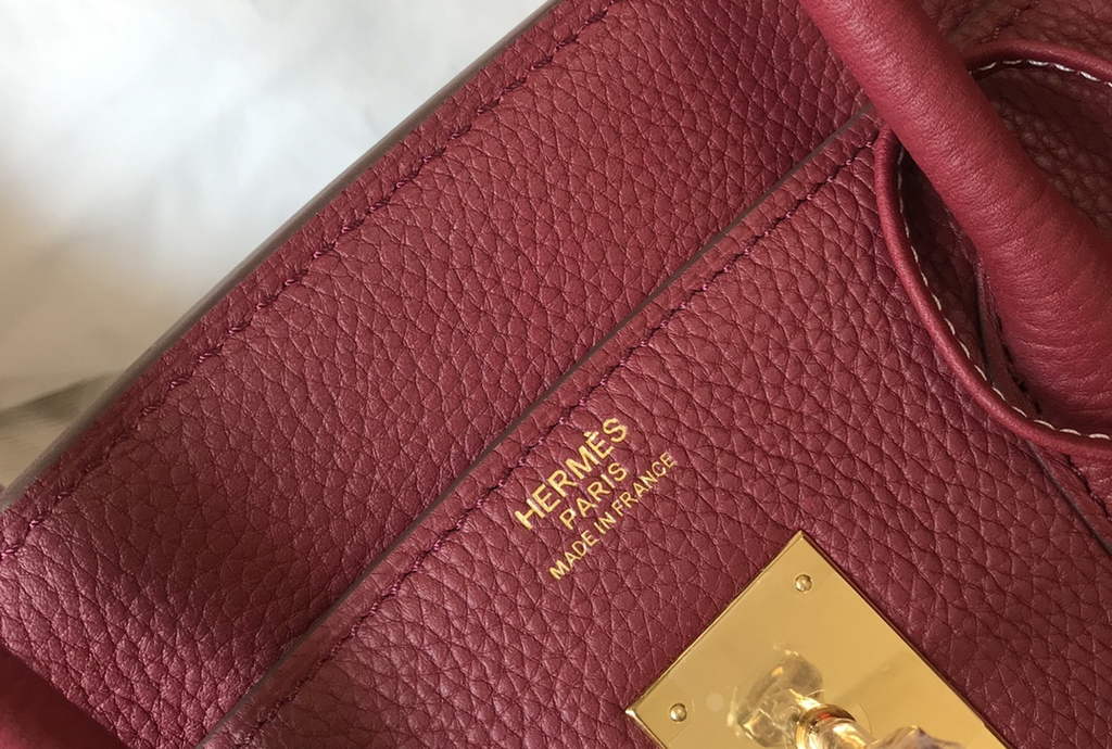 Hermès Birkin 30cm wine red Togo gold Hardware