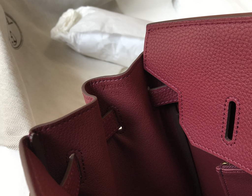 Hermès Birkin 30cm wine red Togo gold Hardware