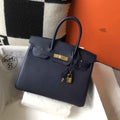 Hermès Birkin 30cm navy blueTogo gold Hardware