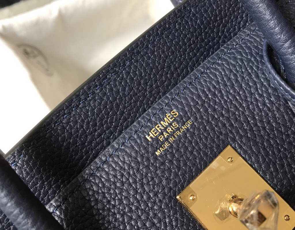 Hermès Birkin 30cm navy blueTogo gold Hardware