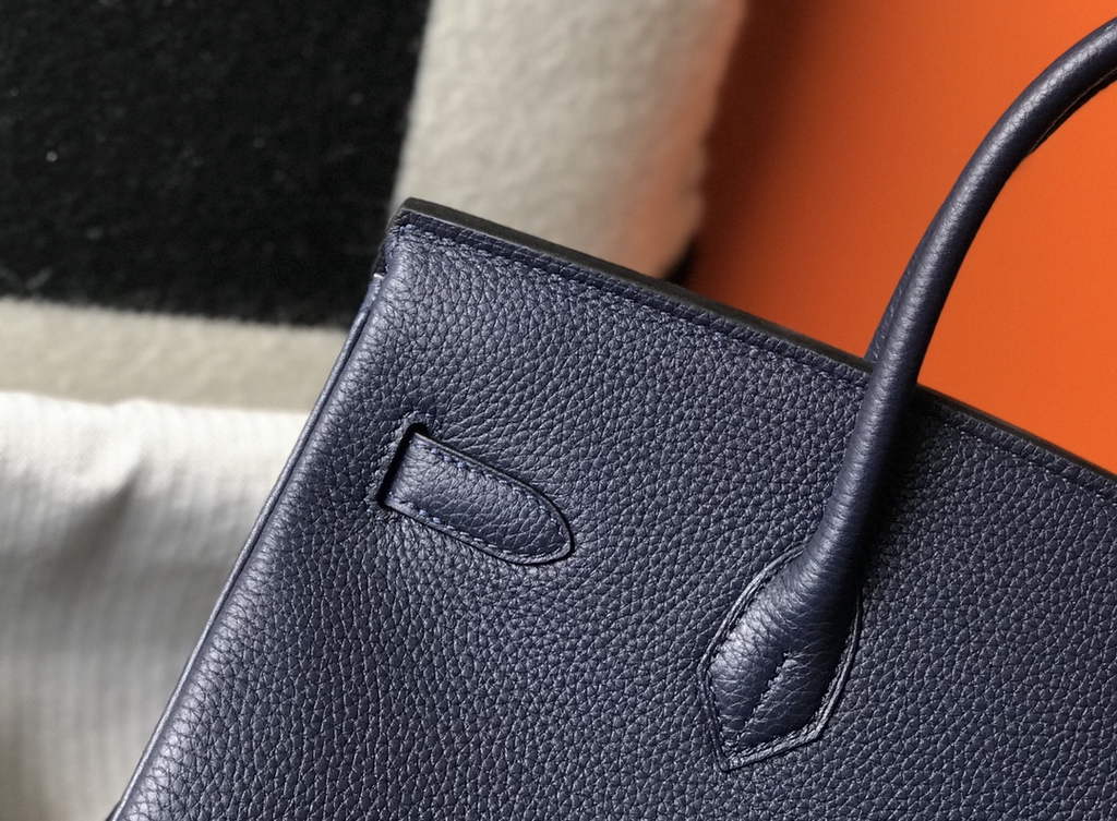Hermès Birkin 30cm navy blueTogo gold Hardware
