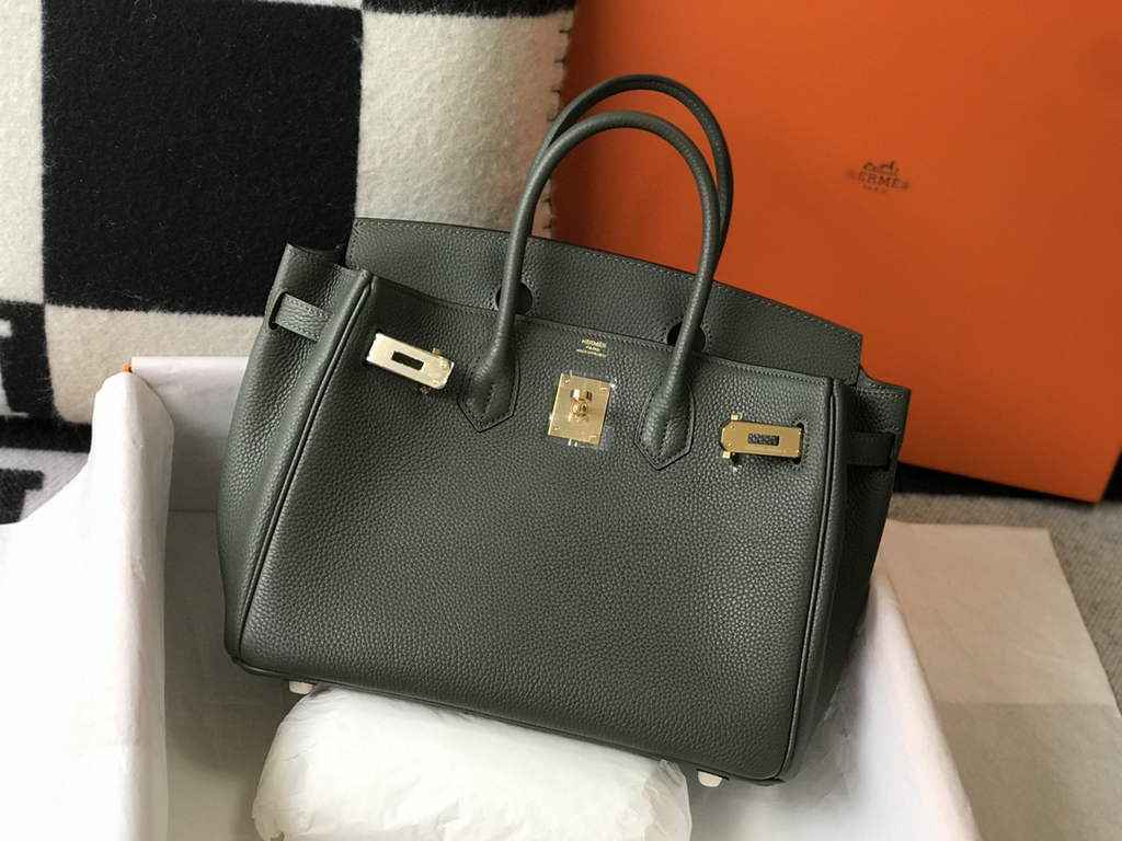 Hermès Birkin 30cm dark green Togo gold Hardware