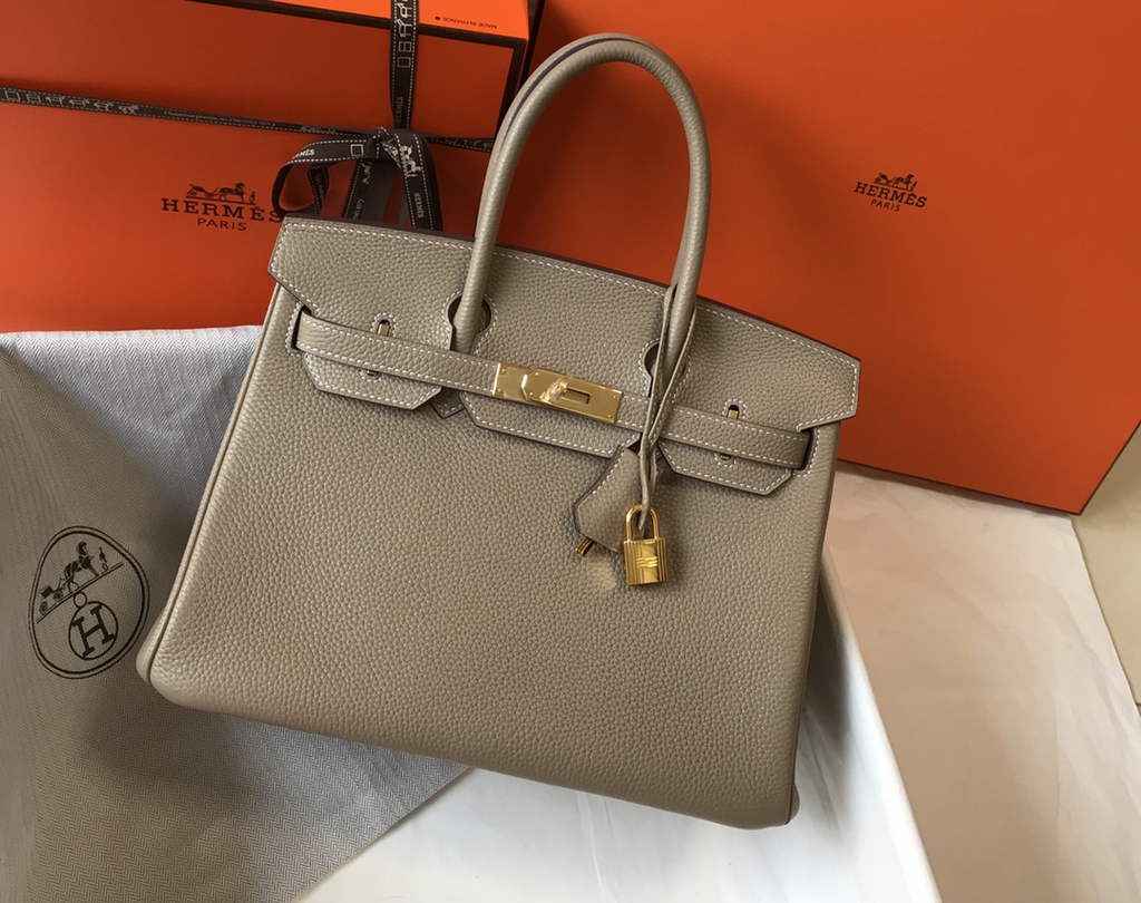 Hermès Birkin 30cm Gray Togo Gold Hardware
