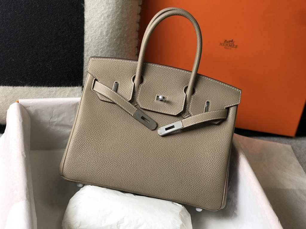 Hermès Birkin 30cm Gray Togo Silver Hardware