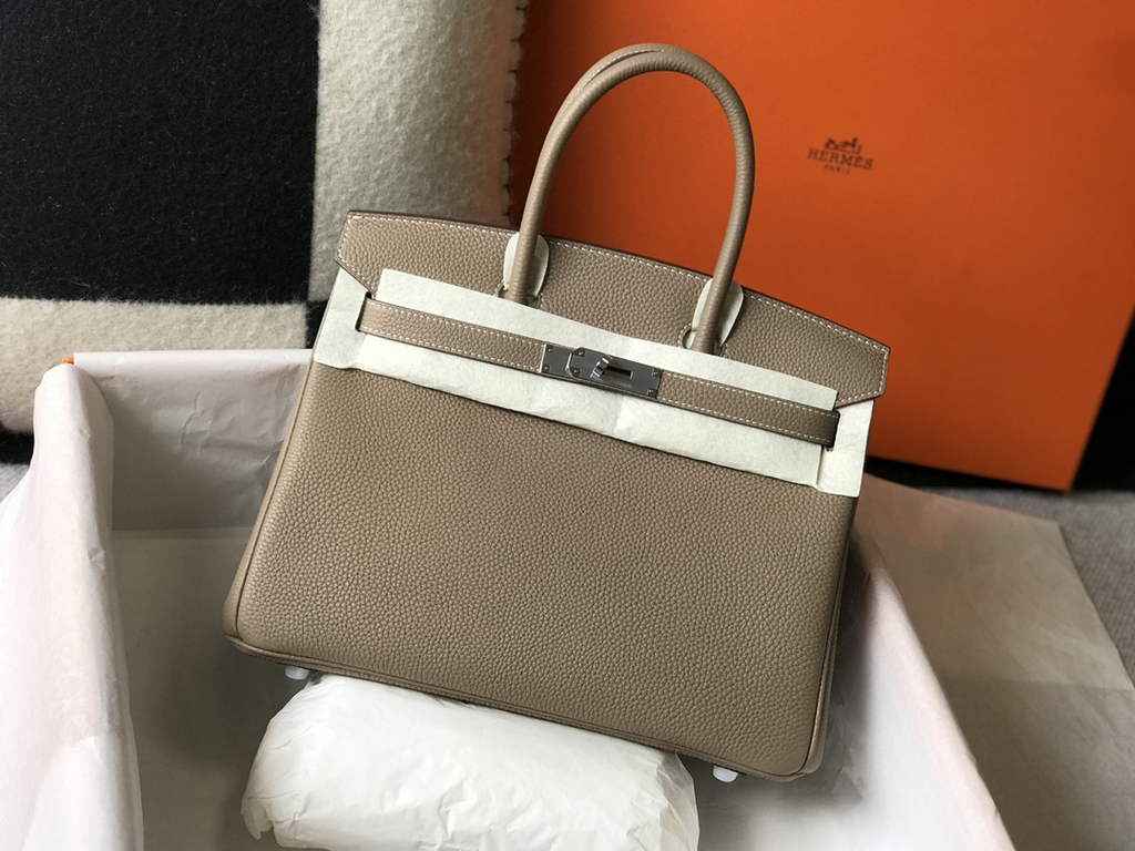 Hermès Birkin 30cm Gray Togo Silver Hardware