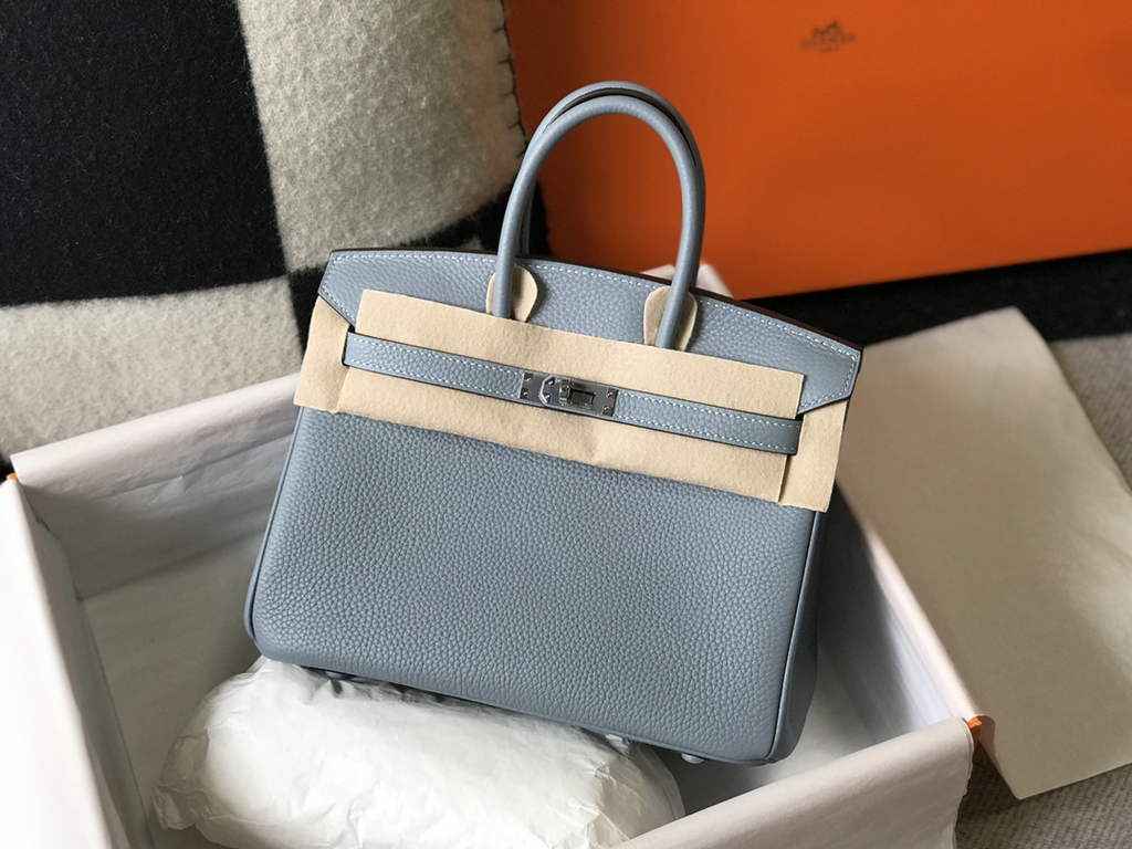 Hermès Birkin 30cm Blue Togo Silver Hardware