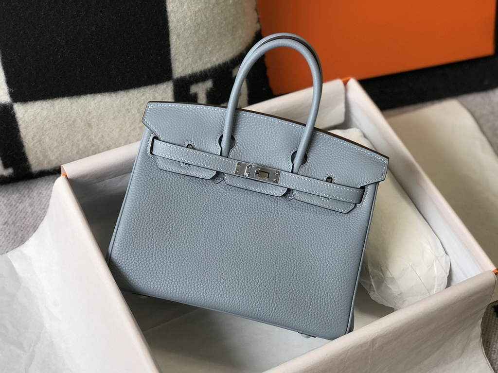Hermès Birkin 30cm Blue Togo Silver Hardware