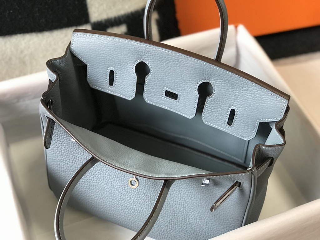Hermès Birkin 30cm Blue Togo Silver Hardware