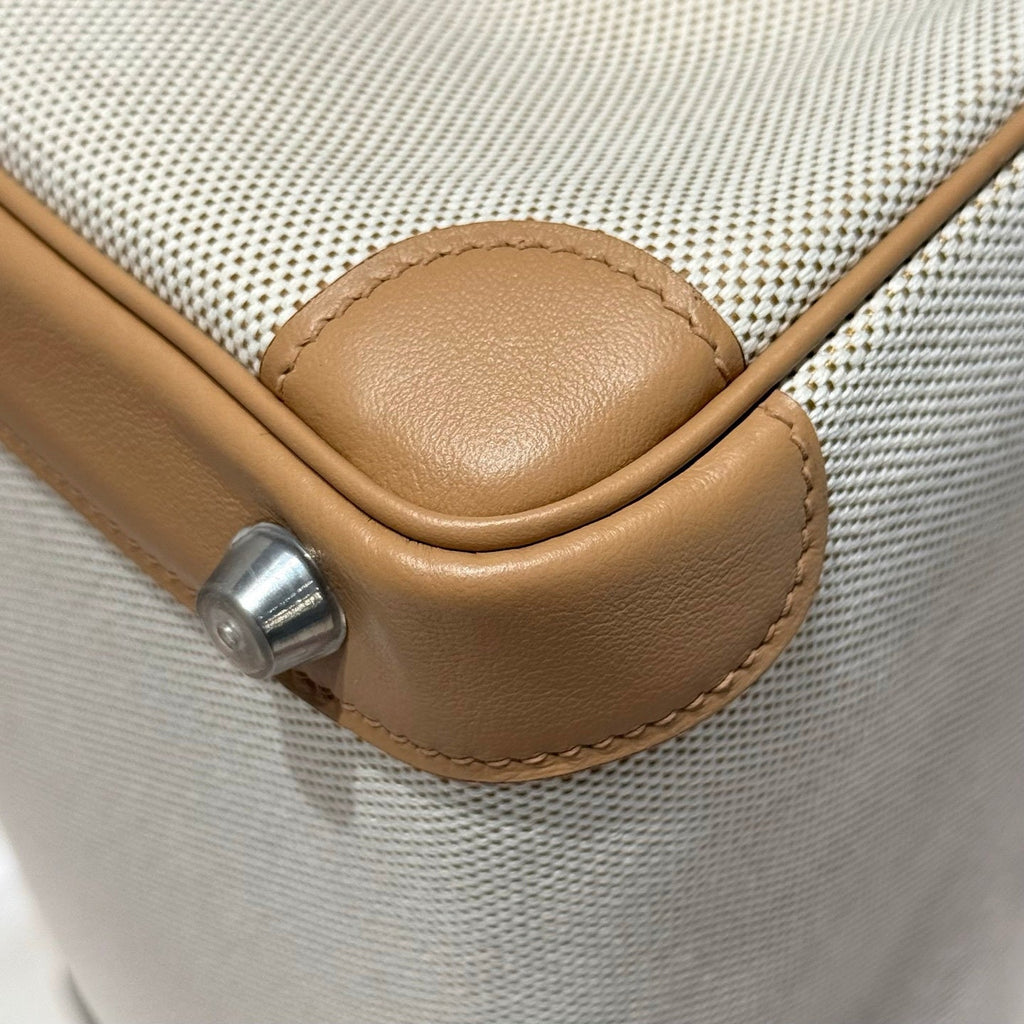 Hermès Birkin Bag 25cm Apricot Swift Leather Canvas Silver Hardware