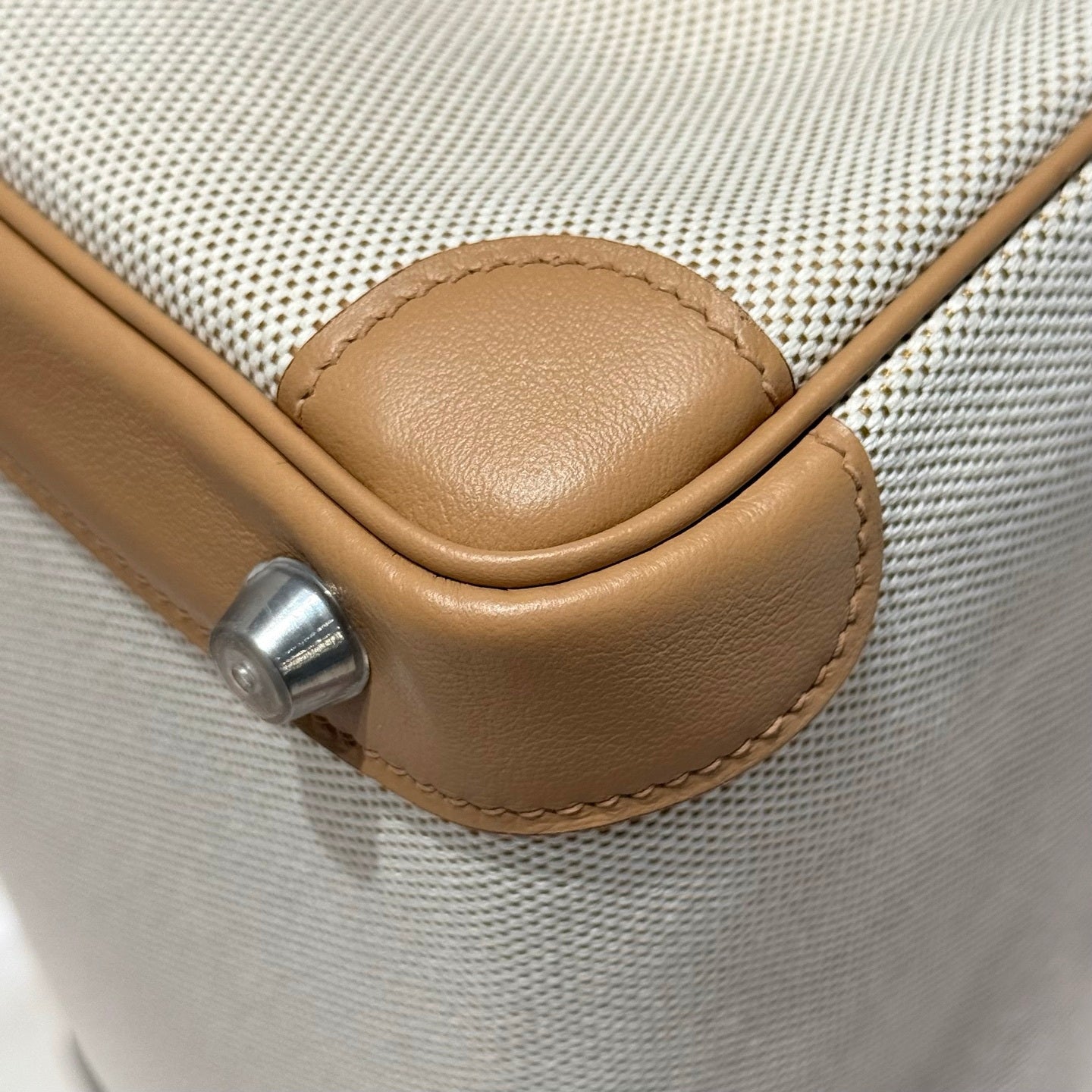 Hermès Birkin Bag 25cm Apricot Swift Leather Canvas Silver Hardware