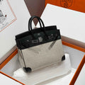 Hermès Birkin Bag 25cm Silver Hardware Black Swift Leather Canvas
