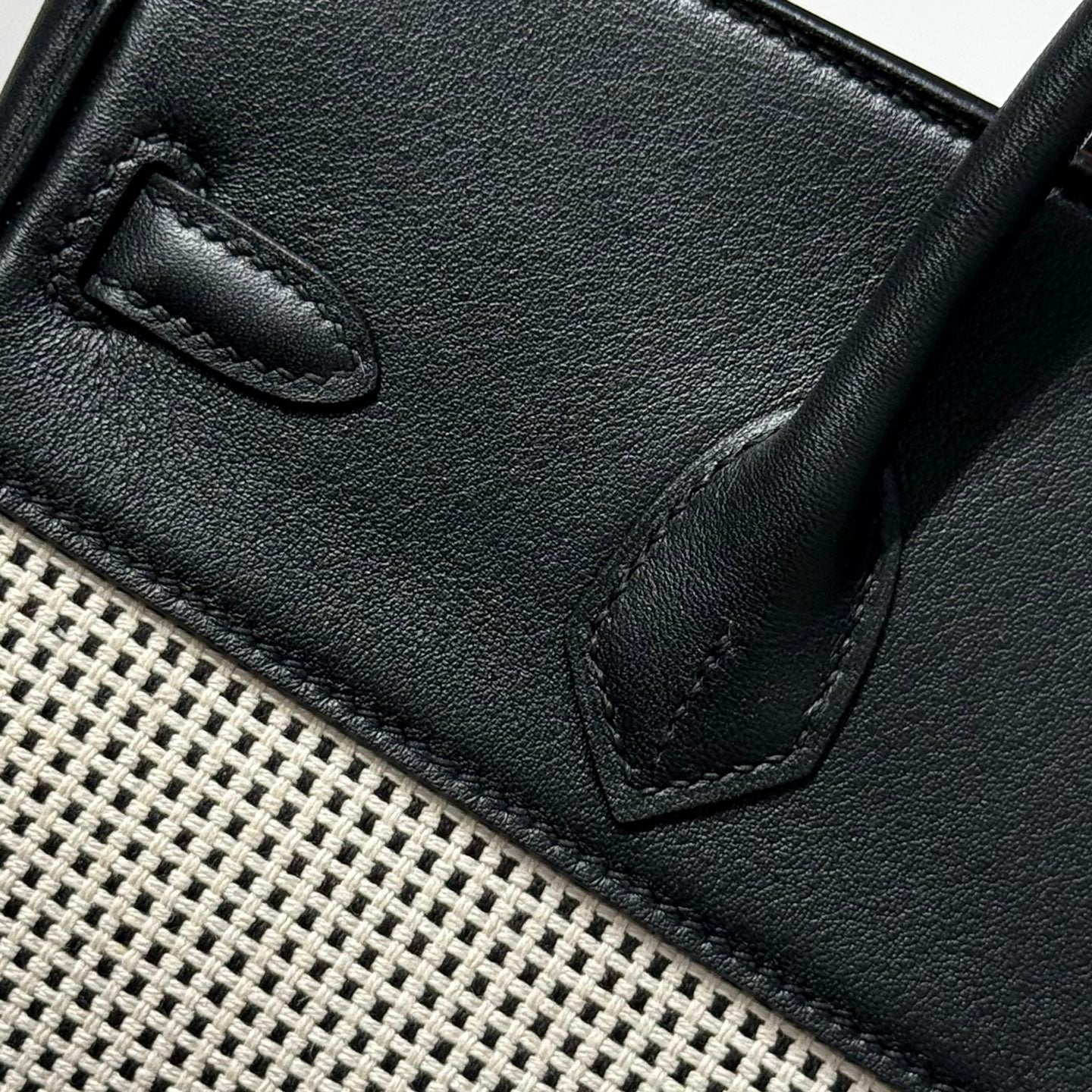 Hermès Birkin Bag 25cm Silver Hardware Black Swift Leather Canvas