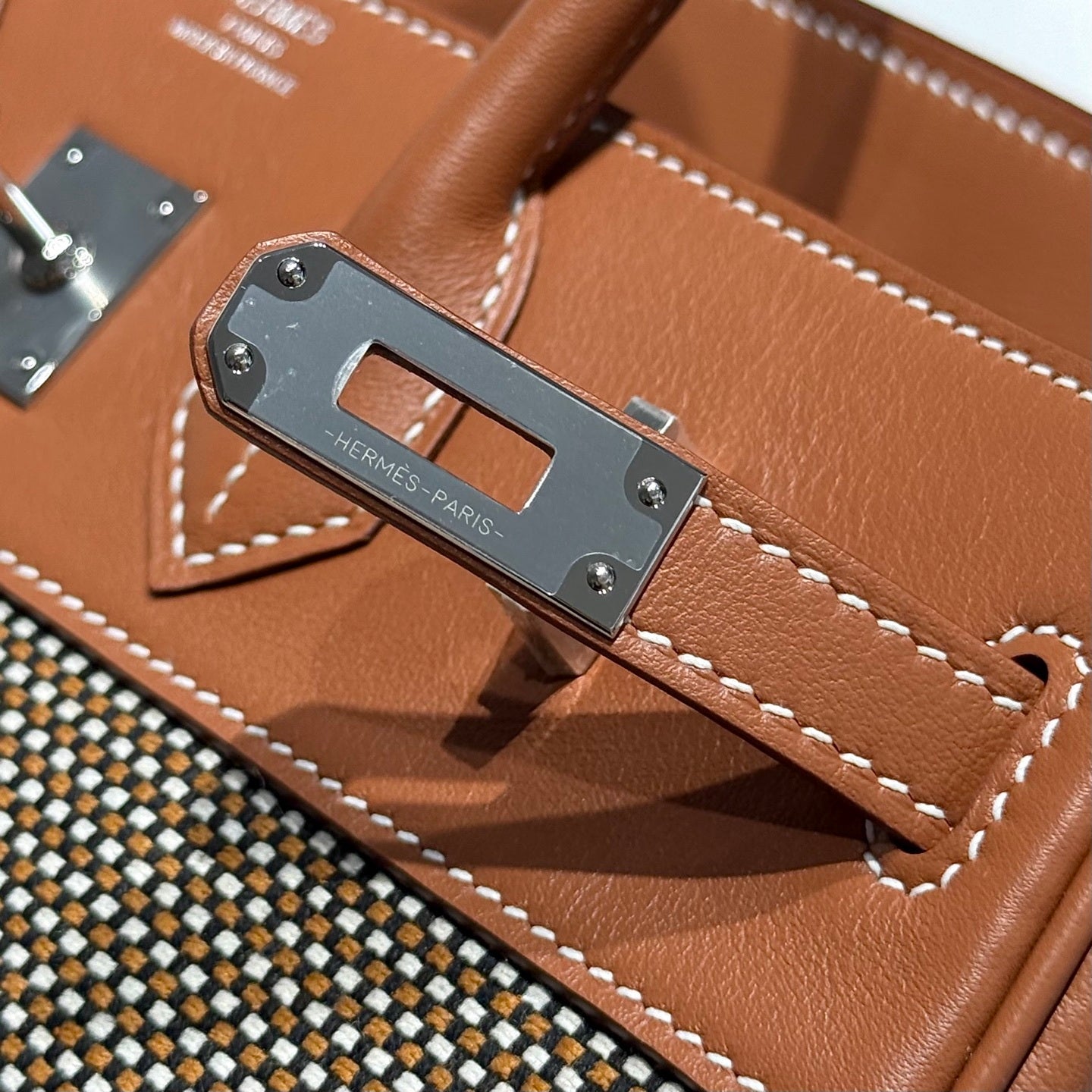 Hermès Birkin Bag 25cm Silver Hardware Brown Swift Leather Canvas