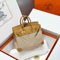 Hermès Birkin Bag 25cm Gold Hardware Apricot Swift Leather Canvas