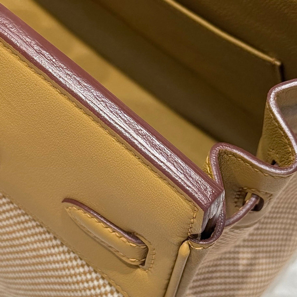 Hermès Birkin Bag 25cm Gold Hardware Apricot Swift Leather Canvas
