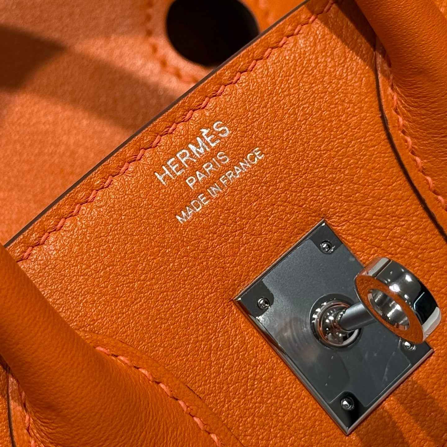 Hermès Birkin Bag 25cm Silver Hardware Orange Swift Leather Canvas