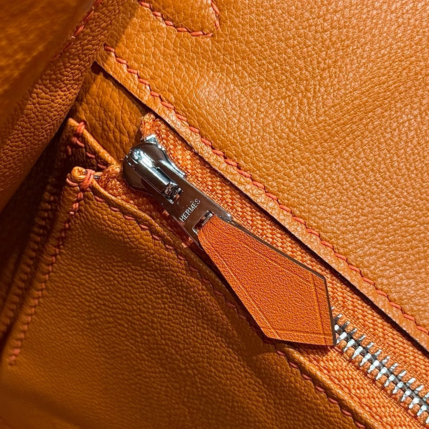 Hermès Birkin Bag 25cm Silver Hardware Orange Swift Leather Canvas