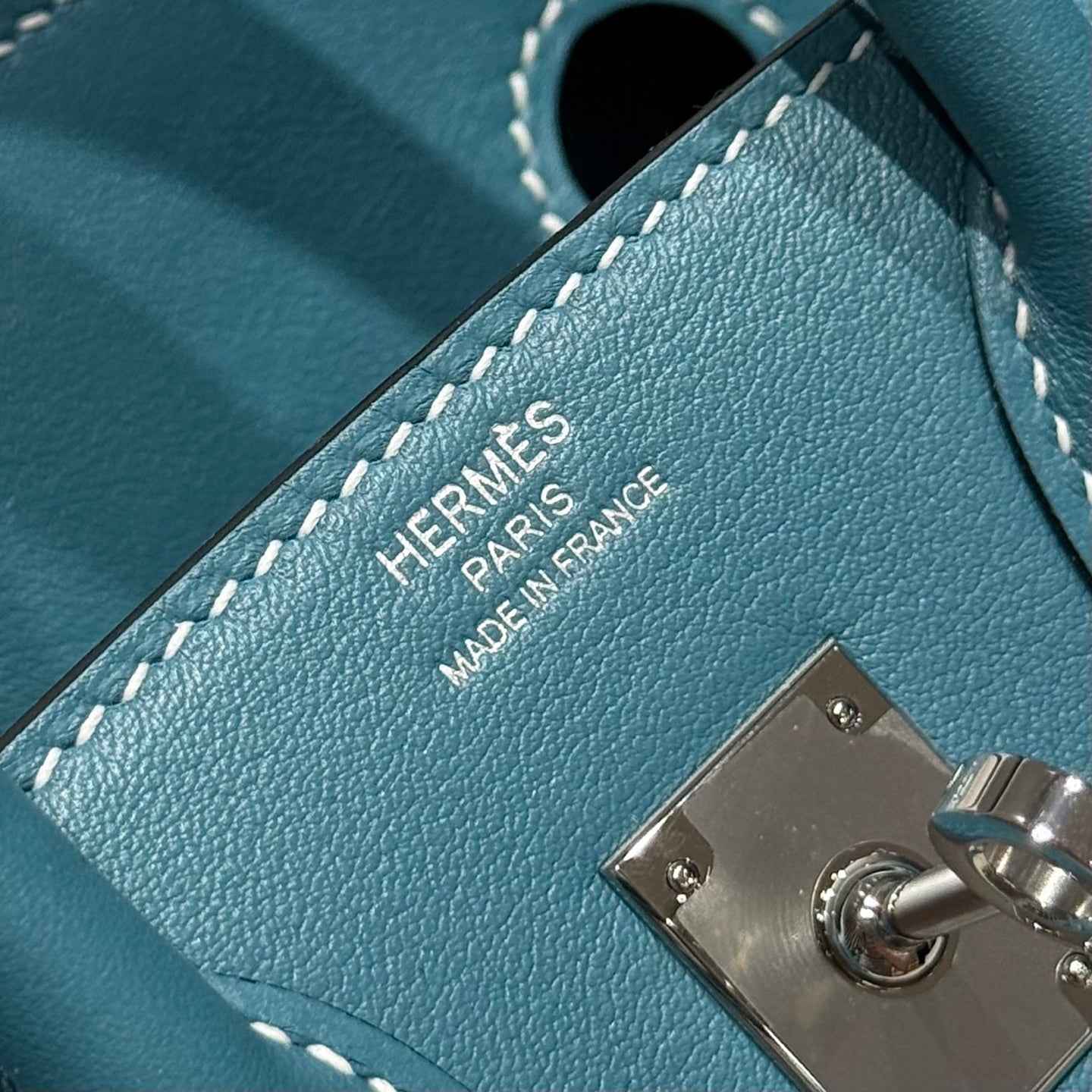 Hermès Birkin Bag 25cm Blue Swift Leather Canvas Silver Hardware