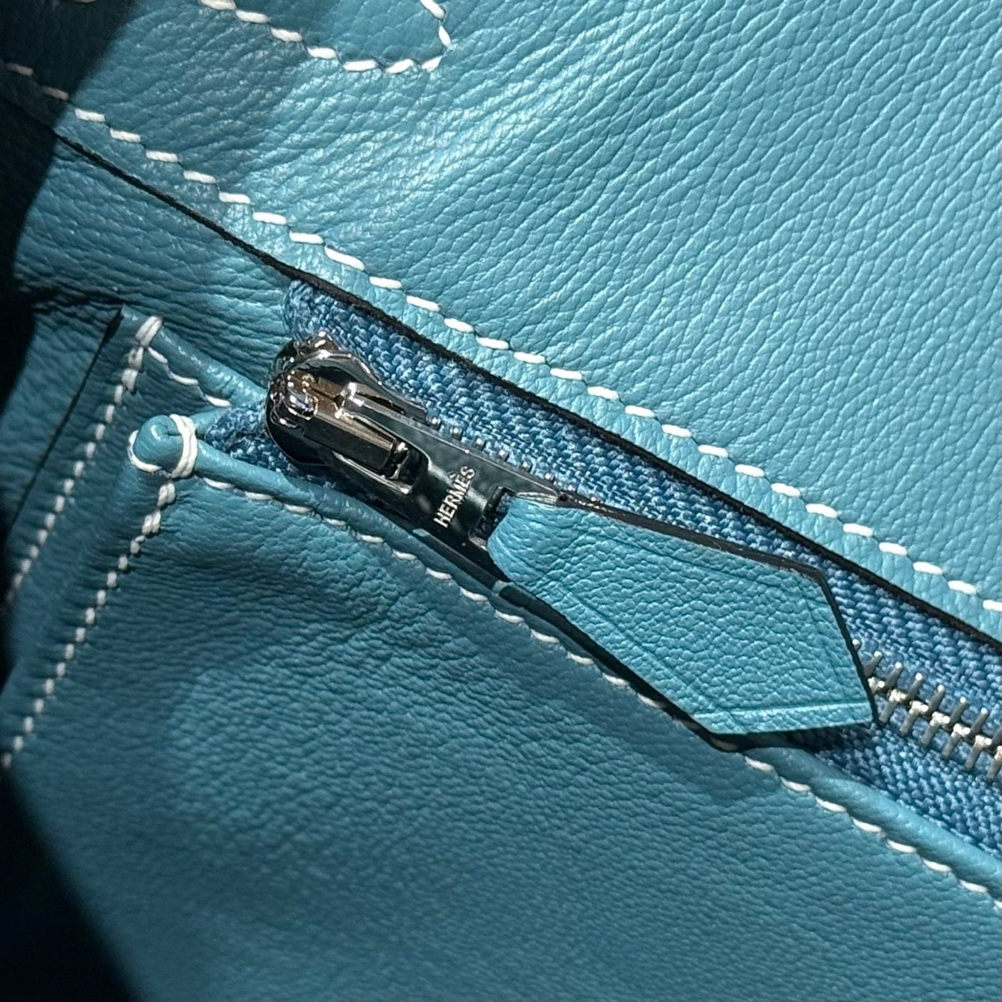 Hermès Birkin Bag 25cm Blue Swift Leather Canvas Silver Hardware