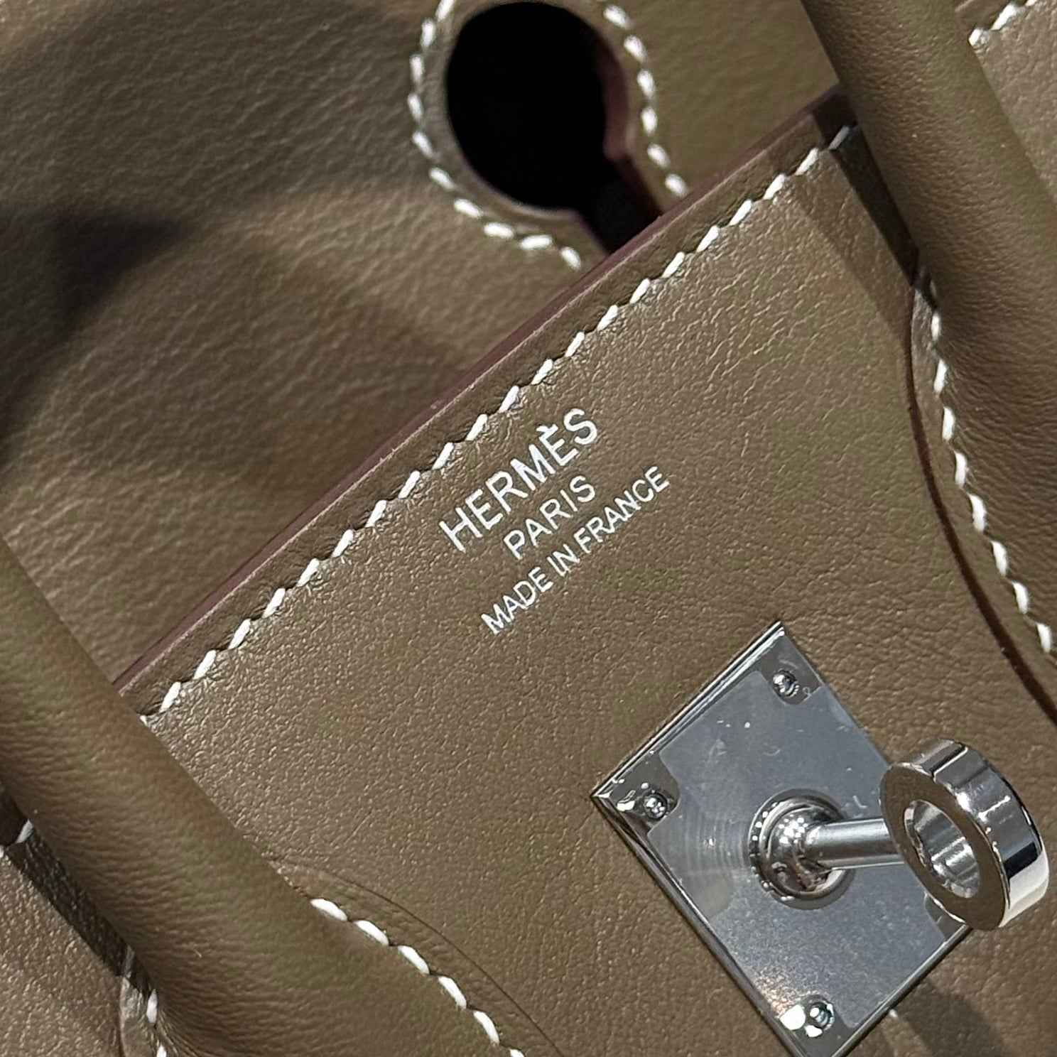 Hermès Birkin Bag 25cm Gray Swift Leather Canvas Silver Hardware