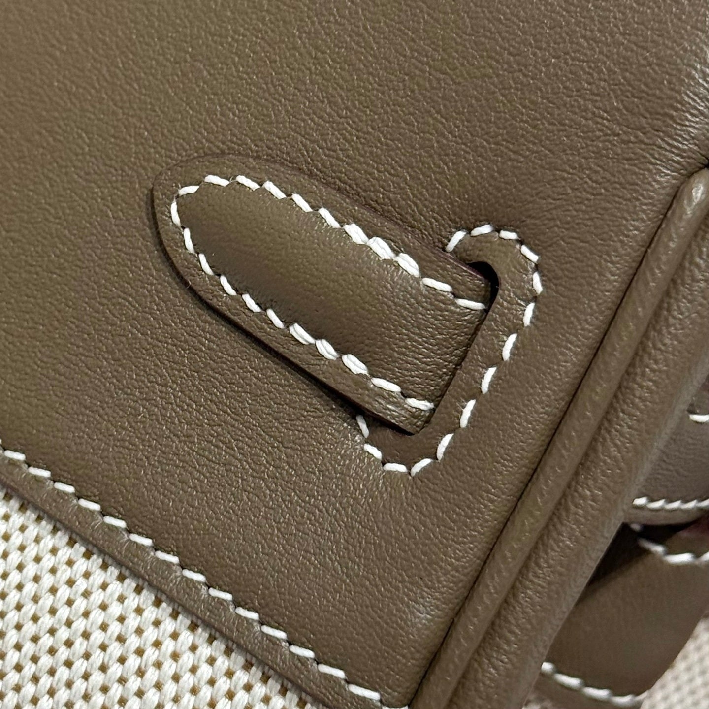 Hermès Birkin Bag 25cm Gray Swift Leather Canvas Silver Hardware