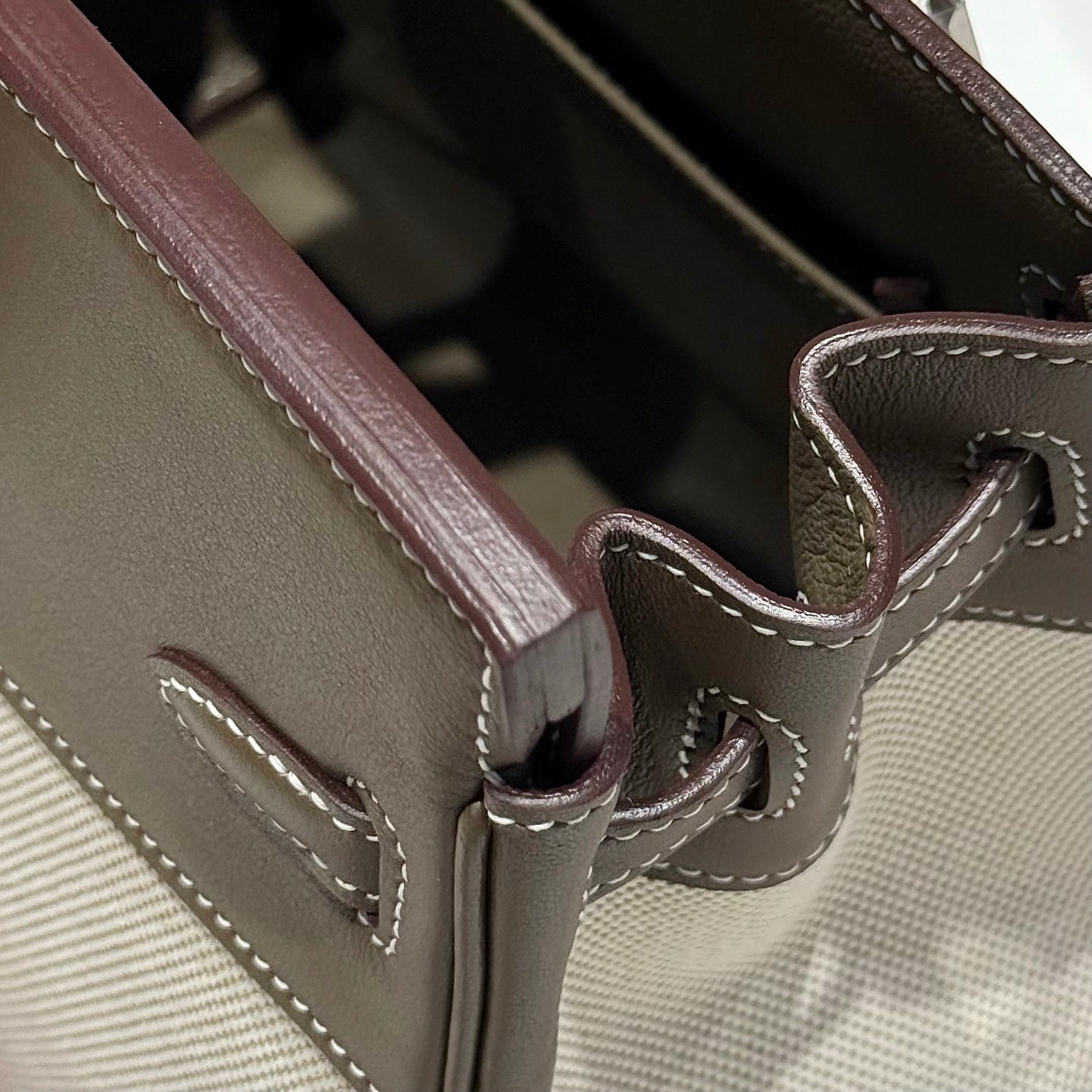 Hermès Birkin Bag 25cm Gray Swift Leather Canvas Silver Hardware