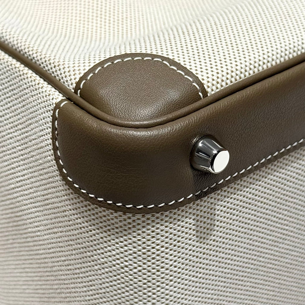 Hermès Birkin Bag 25cm Gray Swift Leather Canvas Silver Hardware