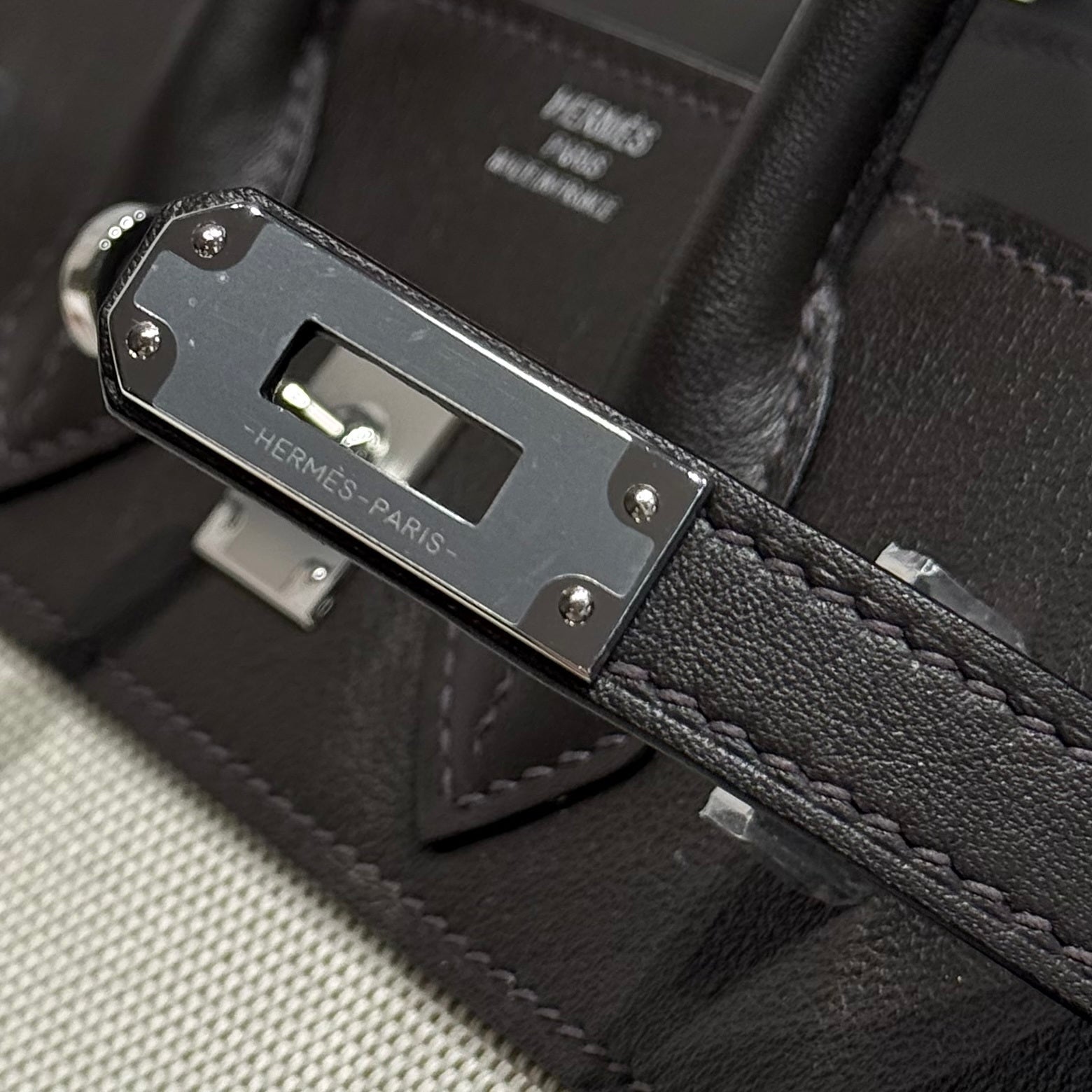 Hermès Birkin Bag 25cm Black Swift Leather Canvas Silver Hardware