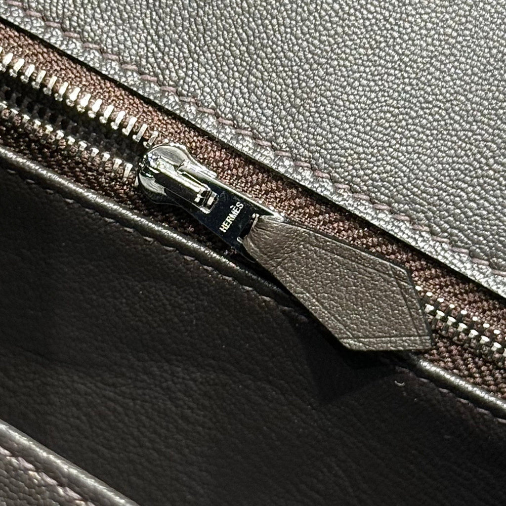 Hermès Birkin Bag 25cm Black Swift Leather Canvas Silver Hardware